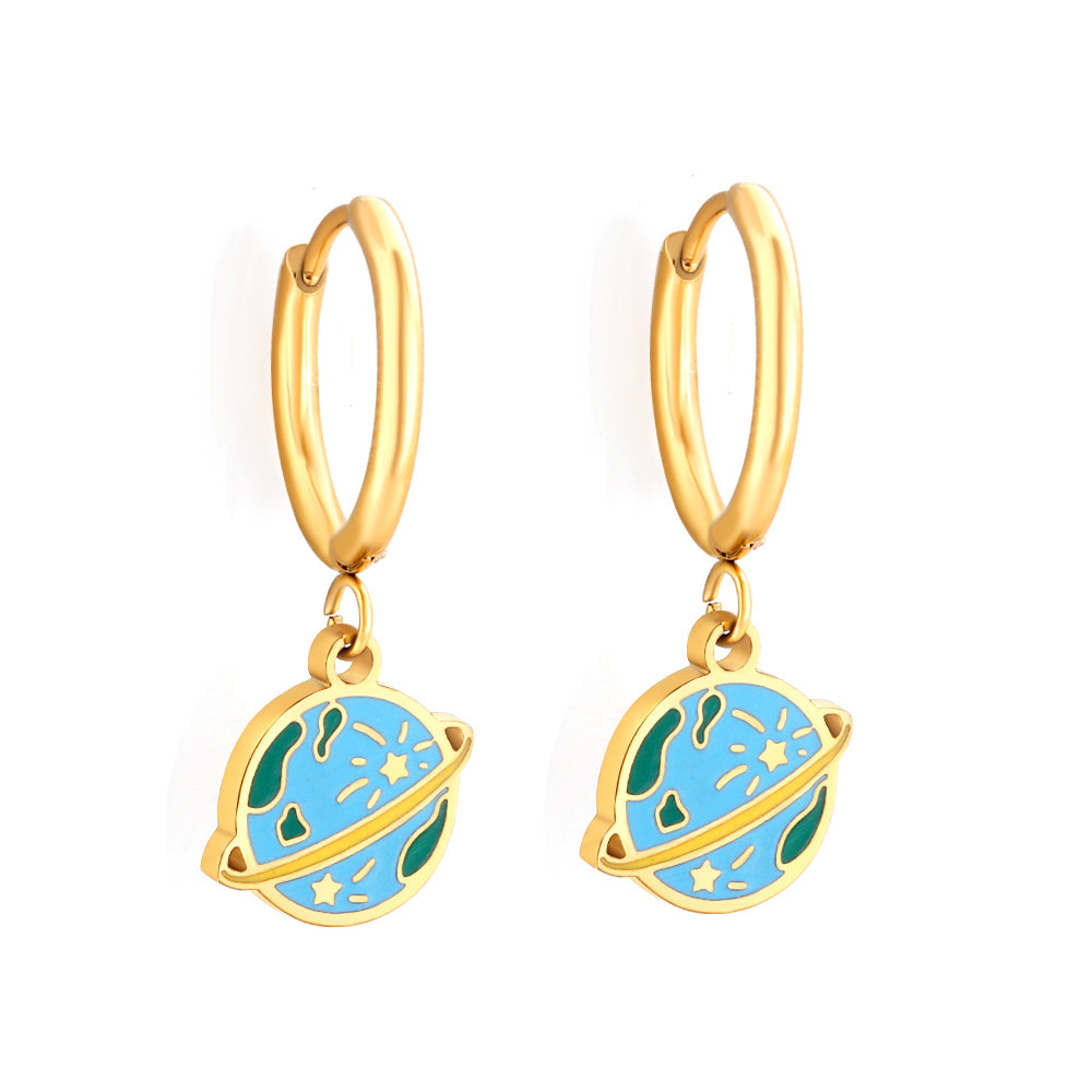 Anti-allergy 18k Gold-plated Planet Earrings asonjewelry